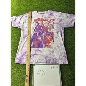 Jimi Hendrix Tie-Dye Graphic T-Shirt Faded L Large small hole